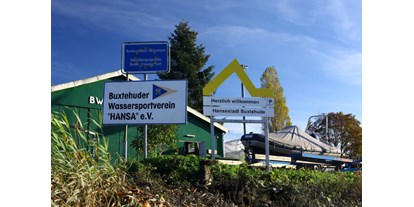 Yachthafen - Slipanlage - Begrüßung - City Sortboothafen Buxtehuder Wassersportverein Hansa e.V.