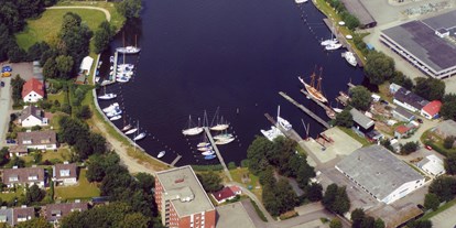 Yachthafen - Slipanlage - Obereider-Yachtservice aus der Luft. - Obereider-Yachtservice