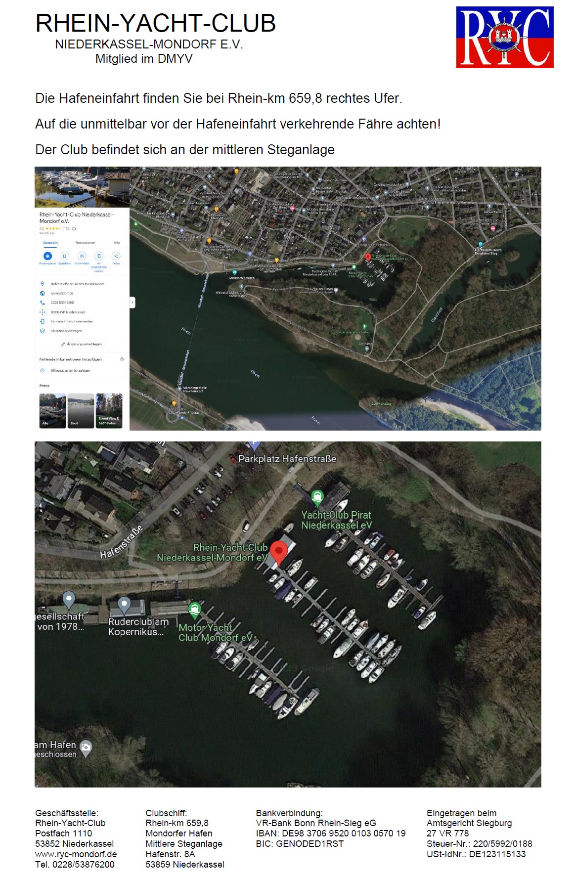 Yachthafen - Duschen - Rhein-Yacht-Club Niederkassel-Mondorf e.V.